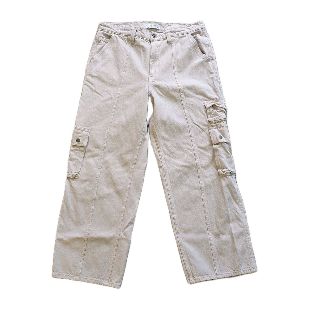 Abercrombie & Fitch Cargo ‎ Pants The Loose High Rise Women's 34x30 Beige